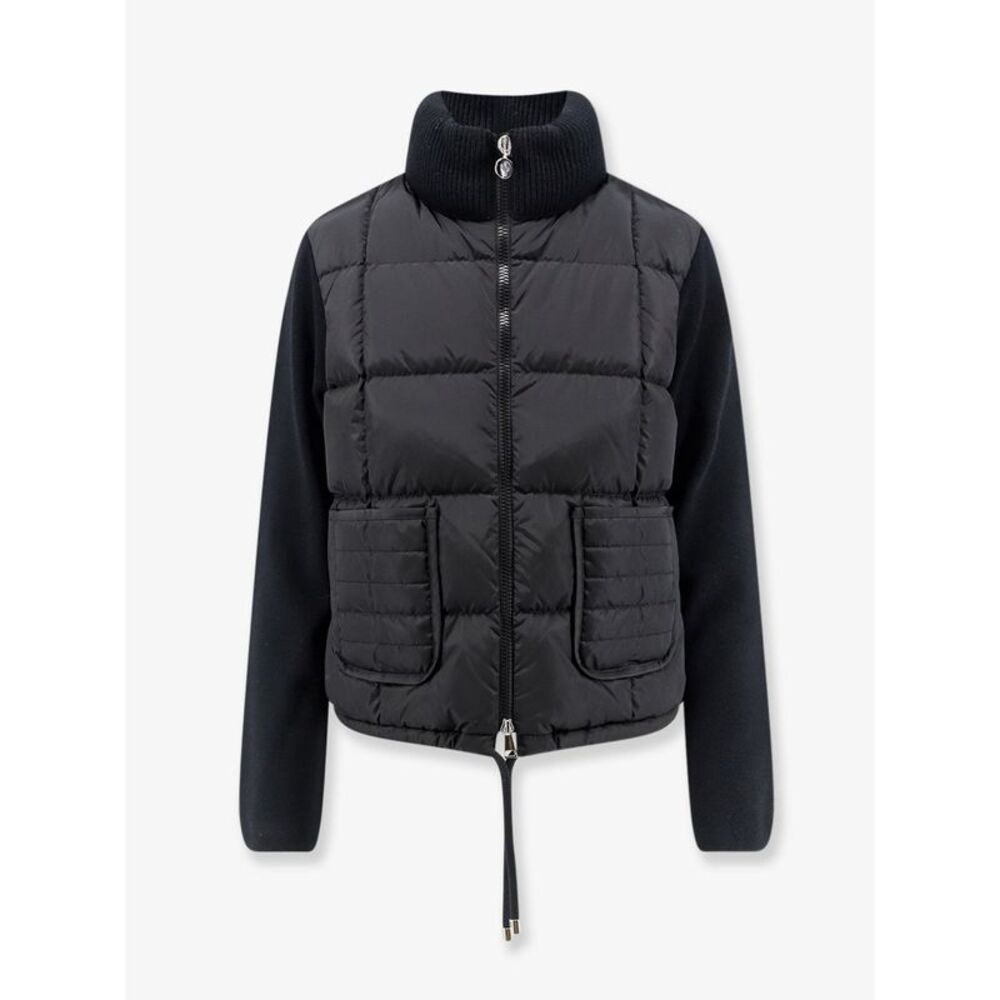 Moncler Women Nylon Down Jacket With Virgin Wool Inserts